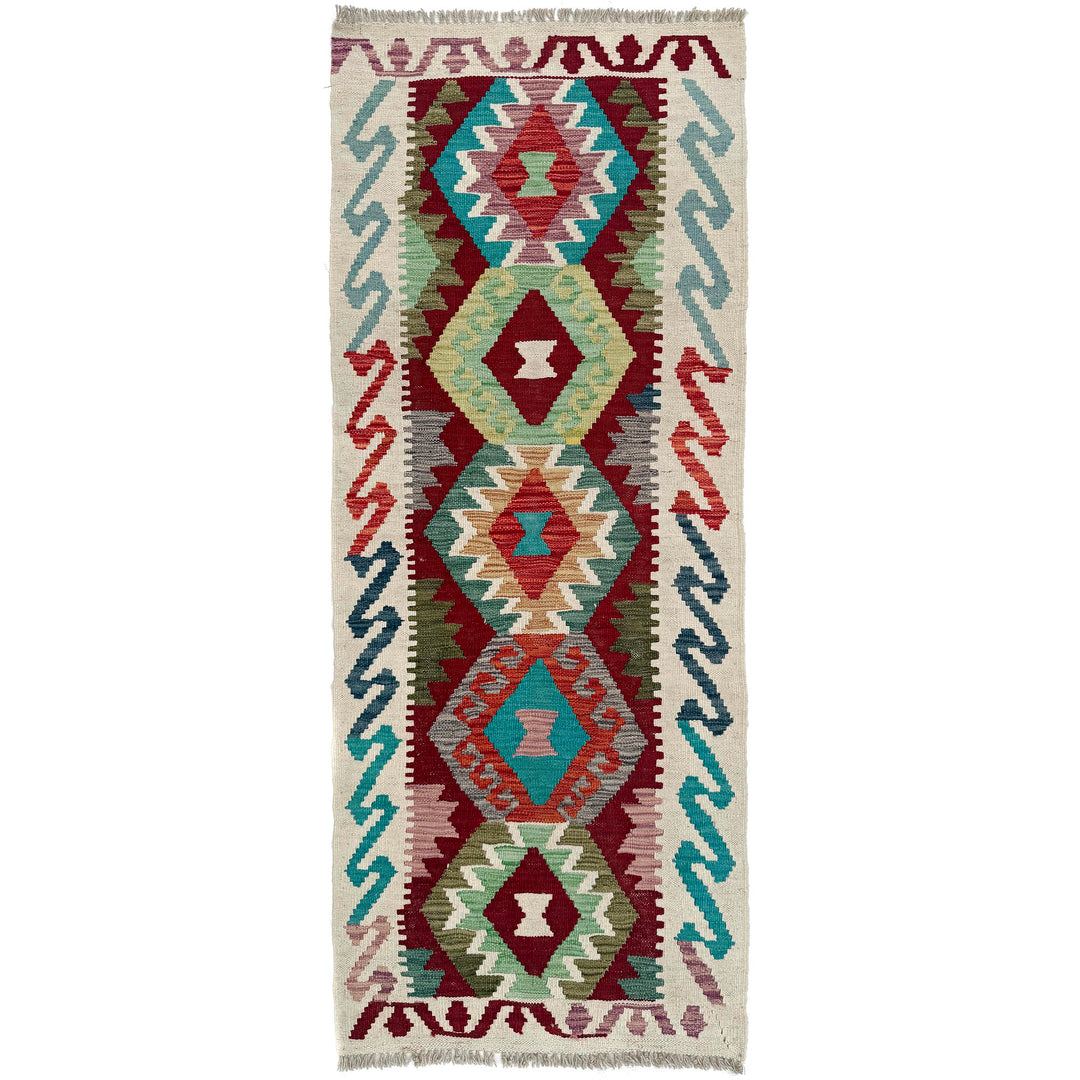 Afghan Vegetable Kilim Runner 2' 2" x 5' 4" Flat-Weave