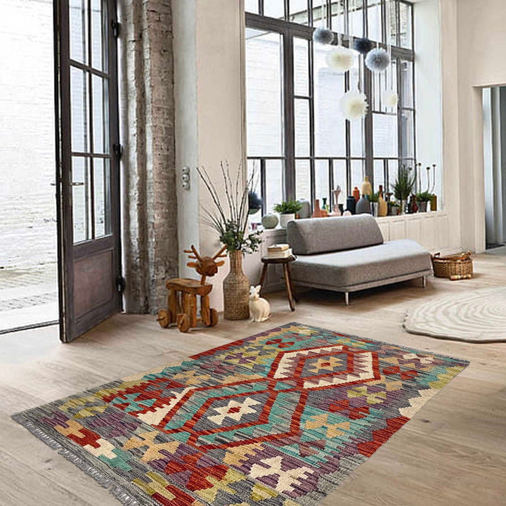 Hand Woven Wool Kelim 2' 6" x 4' 2" - No. AL39125