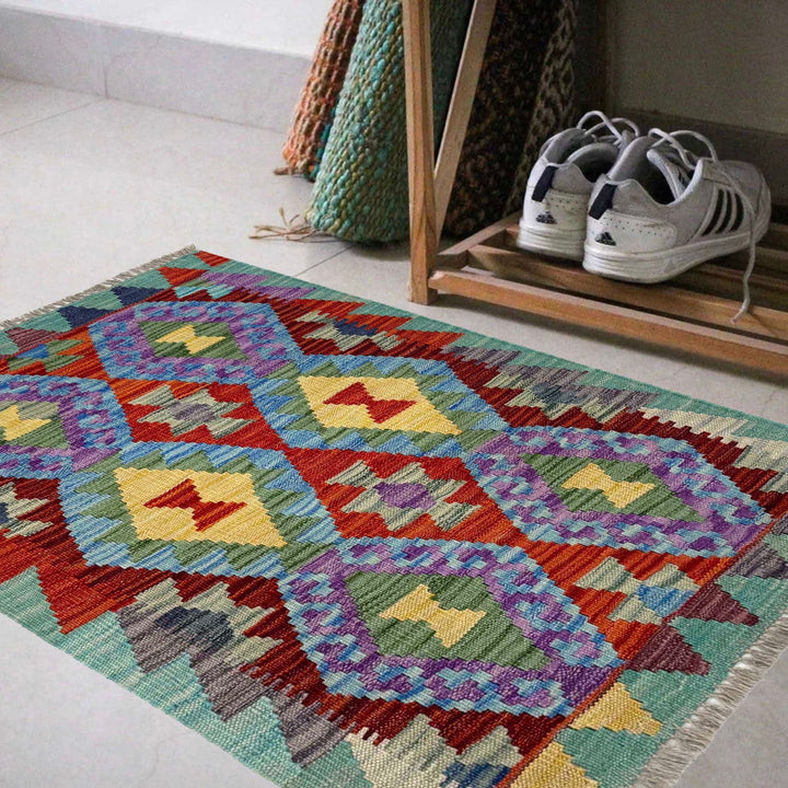 Small Size Chobi Kilim 1' 10" x 2' 10" - No. AL80851