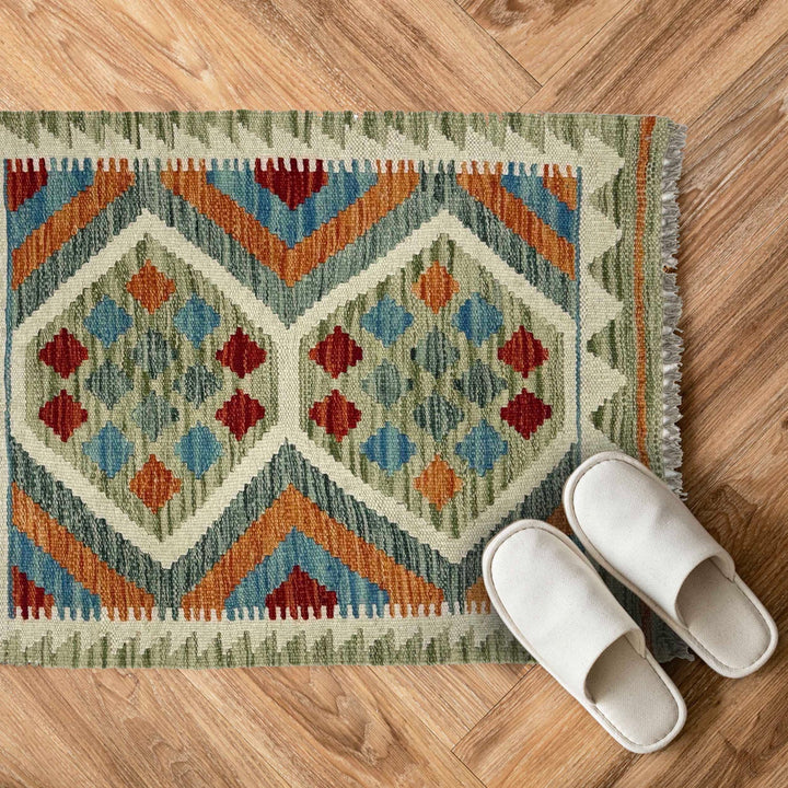 Handmade Afghan Vegetable Kilim 1' 10" x 2' 6" - No. AL41105