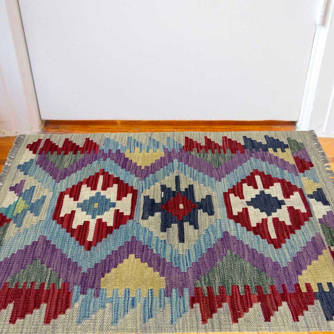 Handmade Vegetable Kilim 1' 10" x 2' 11" - No. AL46015