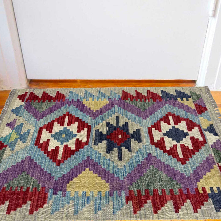 Handmade Vegetable Kilim 1' 10" x 2' 11" - No. AL46015
