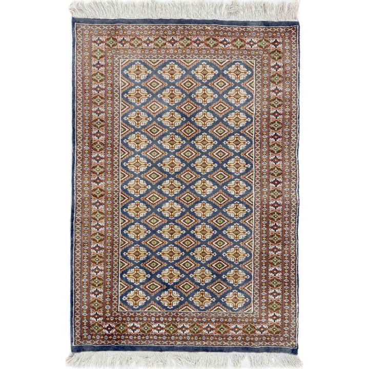 Pakistani Jaldar Rug 4' 0" x 5' 10" Hand-Knotted