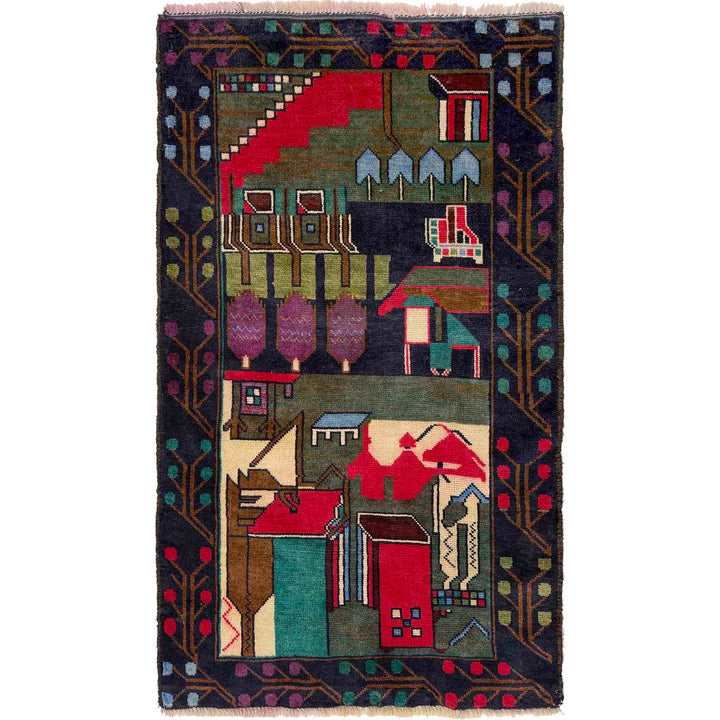 Handmade Pictorial Carpet 2' 6" x 4' 4" - No. AL73321