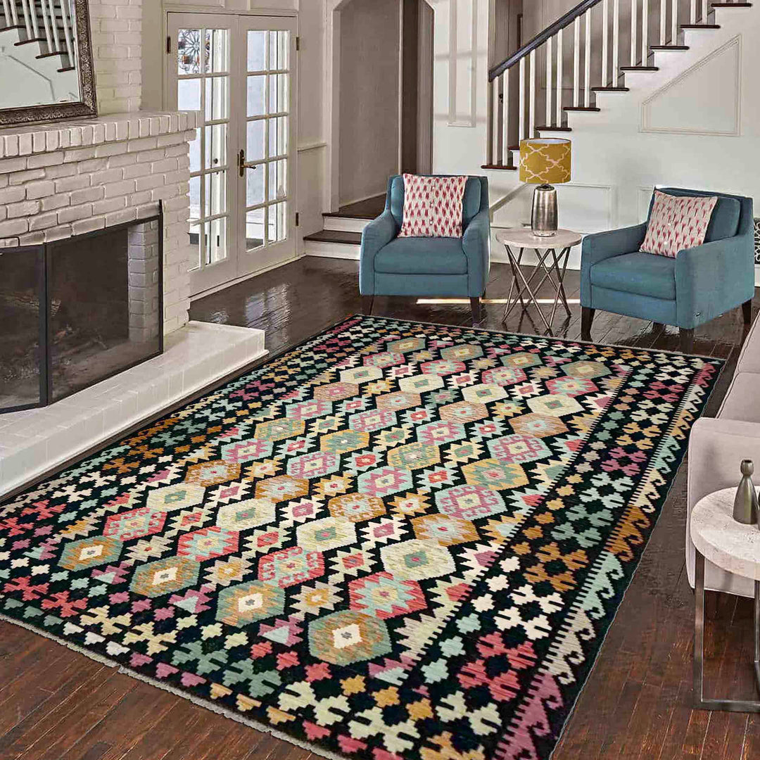 Handmade Turkish Design Wool Kilim 6' 8" x 10' 0" - No. AL103922