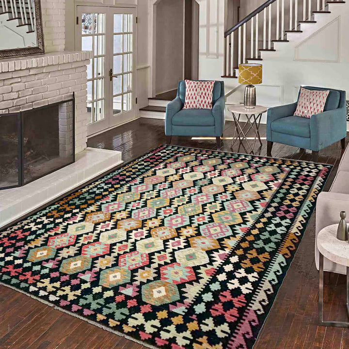Handmade Turkish Design Wool Kilim 6' 8" x 10' 0" - No. AL103922