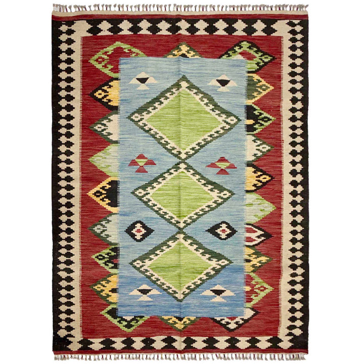 Handmade Turkish Design Wool Kilim 4' 10" x 6' 5" - No. AL990209