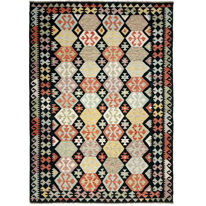 Hand Knotted Flatweave Kilim 6' 4" x 9' 11" - No. AL917092