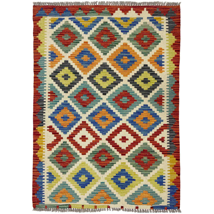 Afghan Kilim Rug 2' 10" x 3' 10" Flat-Weave | No. AL24998