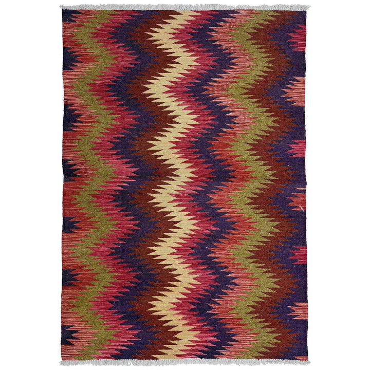 Handmade Afghan Vegetable Kilim 3' 5" x 4' 10" - No. AL506699