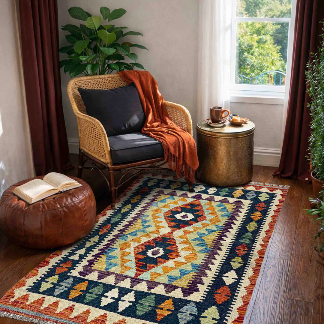 Small Size Chobi Kilim 2' 7" x 4' 0" - No. AL436749
