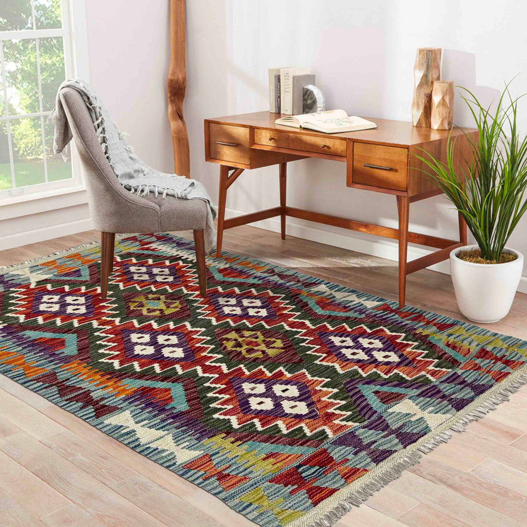 Hand Knotted Flatweave Kilim 2' 11" x 4' 2" - No. AL963912