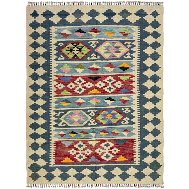 Handmade Afghan Vegetable Kilim 4' 10" x 6' 4" - No. AL873429