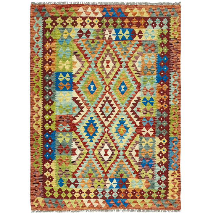 Hand Made Afghan Kilim 4' 11" x 6' 7" - No. AL689330