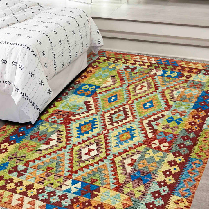 Hand Made Afghan Kilim 4' 11" x 6' 7" - No. AL689330