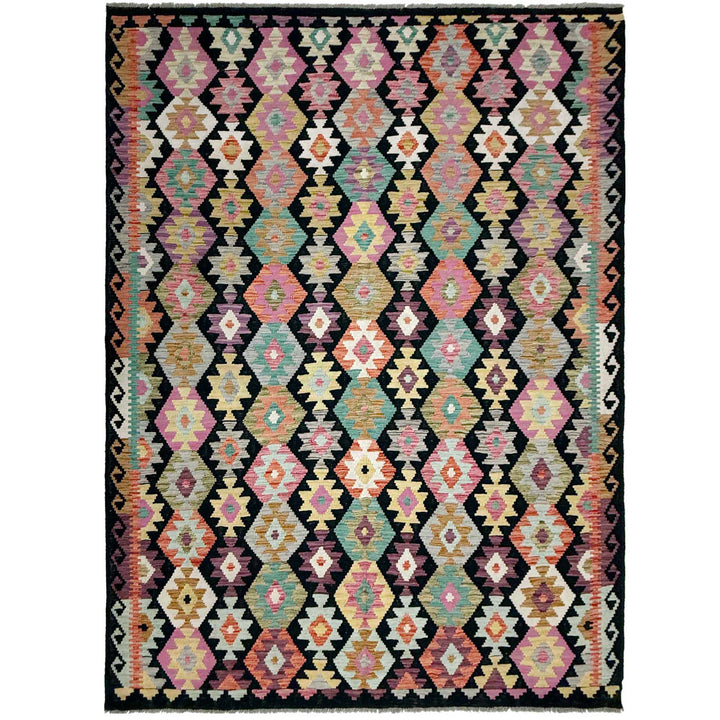 Handmade Turkish Design Wool Kilim 6' 8" x 9' 9" - No. AL556240