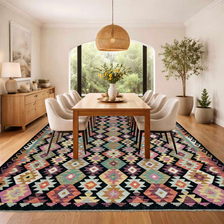 Handmade Turkish Design Wool Kilim 6' 8" x 9' 9" - No. AL556240