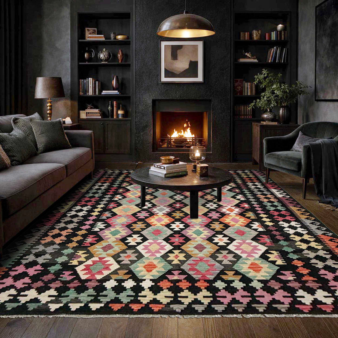 Hand Knotted Flatweave Kilim 6' 5" x 9' 8" - No. AL379716