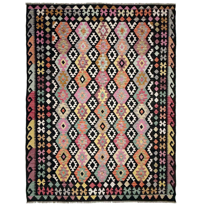 Handmade Afghan Vegetable Kilim 6' 7" x 9' 8" - No. AL935937