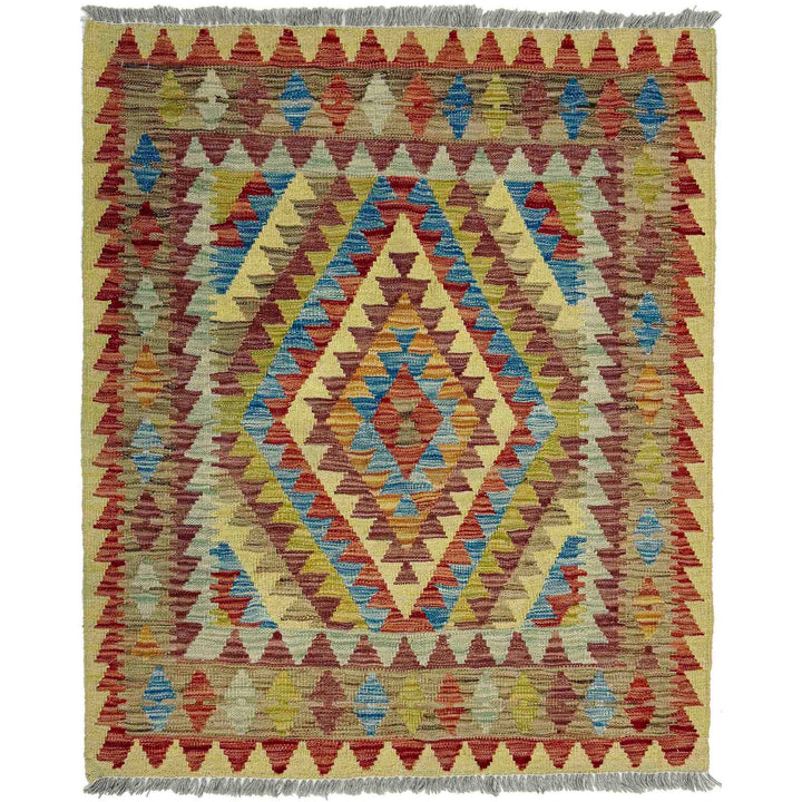 Handmade Vegetable Kilim 3' 3" x 3' 10" - No. AL820011