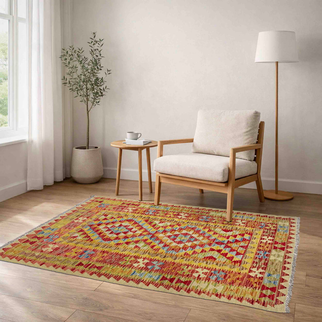 Small Size Chobi Kilim 3' 7" x 5' 3" - No. AL531525