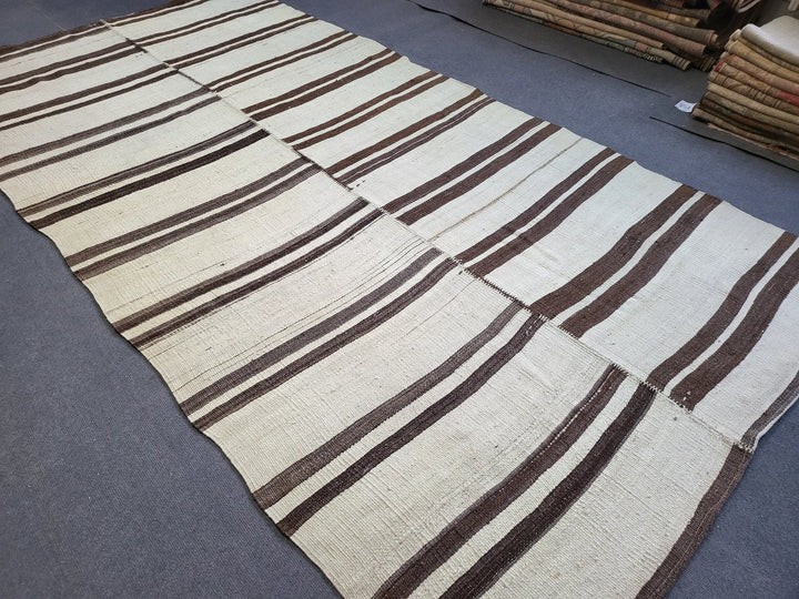 Rust Turkish Runner Rug 4' 10" x 9' 3" Hand-Knotted | No. WR10066