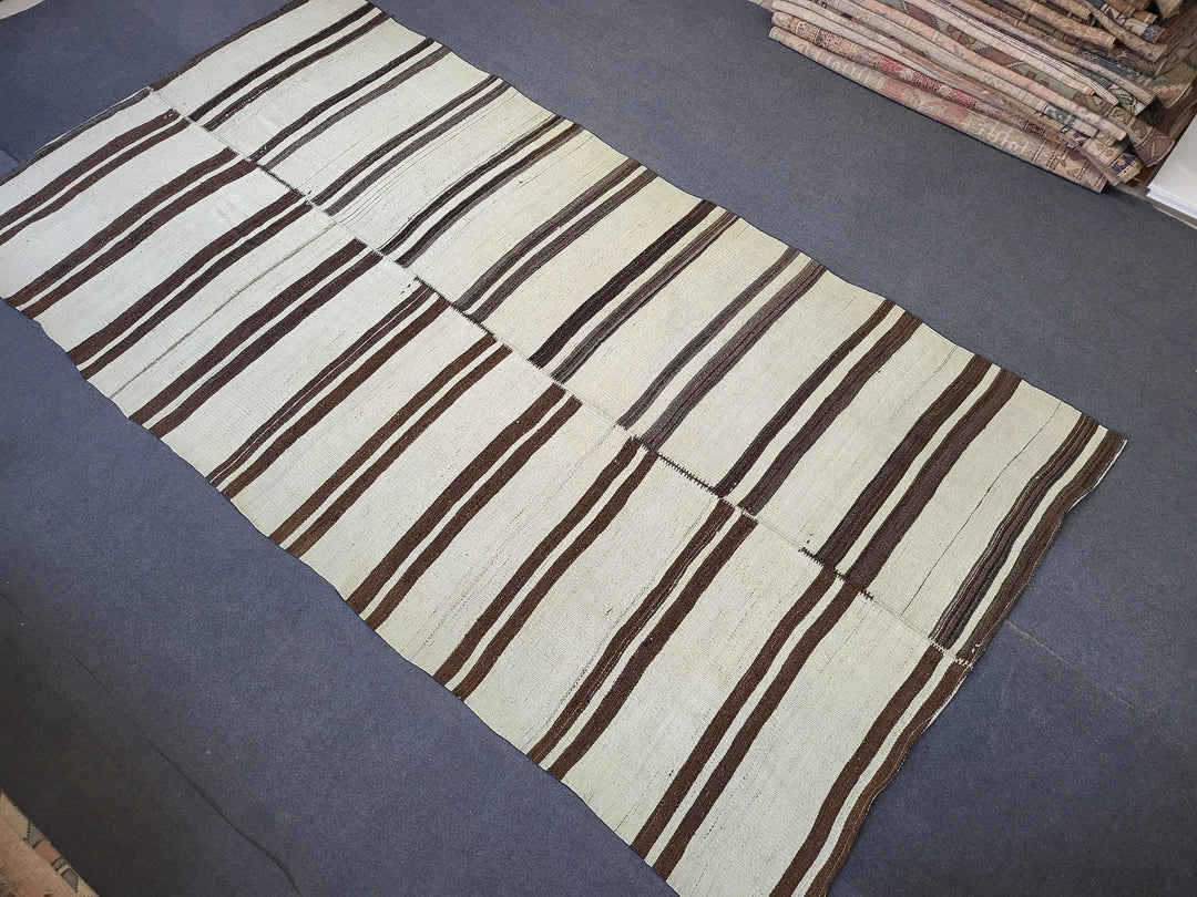 Rust Turkish Runner Rug 4' 10" x 9' 3" Hand-Knotted | No. WR10066