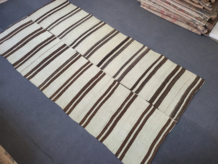 Rust Turkish Runner Rug 4' 10" x 9' 3" Hand-Knotted | No. WR10066