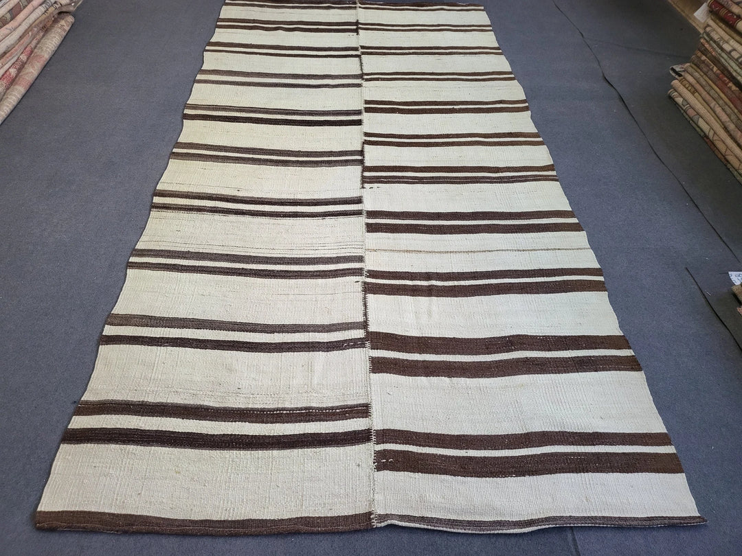 Rust Turkish Runner Rug 4' 10" x 9' 3" Hand-Knotted | No. WR10066