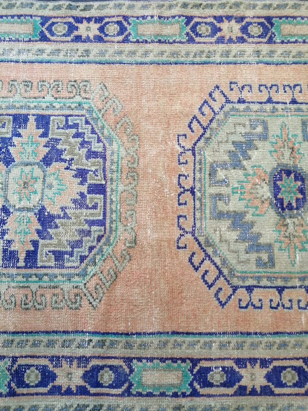 Blue Turkish Runner Rug 4' x 11' 10" Hand-Knotted | No. WR10622