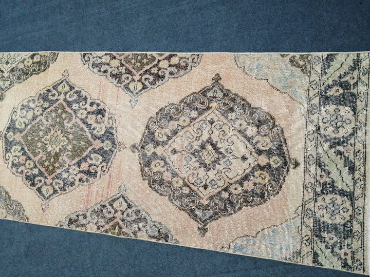 Beige Turkish Runner Rug 2' 7" x 13' Hand-Knotted | No. WR10684