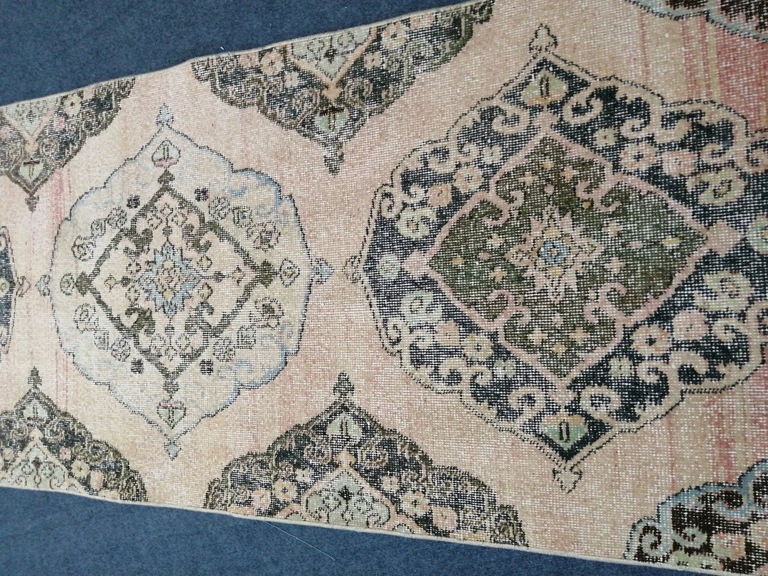 Beige Turkish Runner Rug 2' 7" x 13' Hand-Knotted | No. WR10684