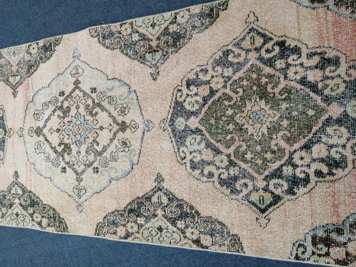 Beige Turkish Runner Rug 2' 7" x 13' Hand-Knotted | No. WR10684