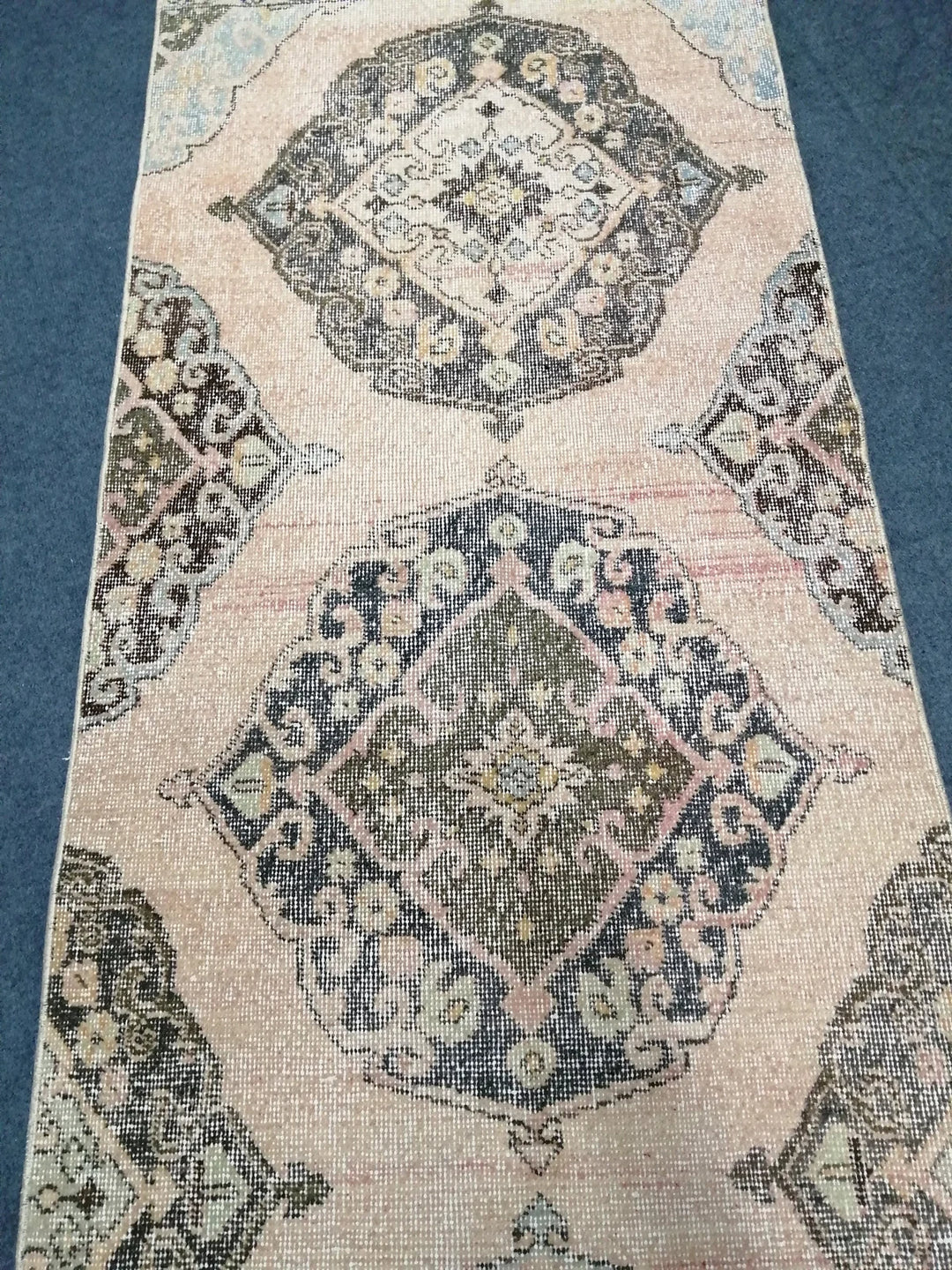 Beige Turkish Runner Rug 2' 7" x 13' Hand-Knotted | No. WR10684