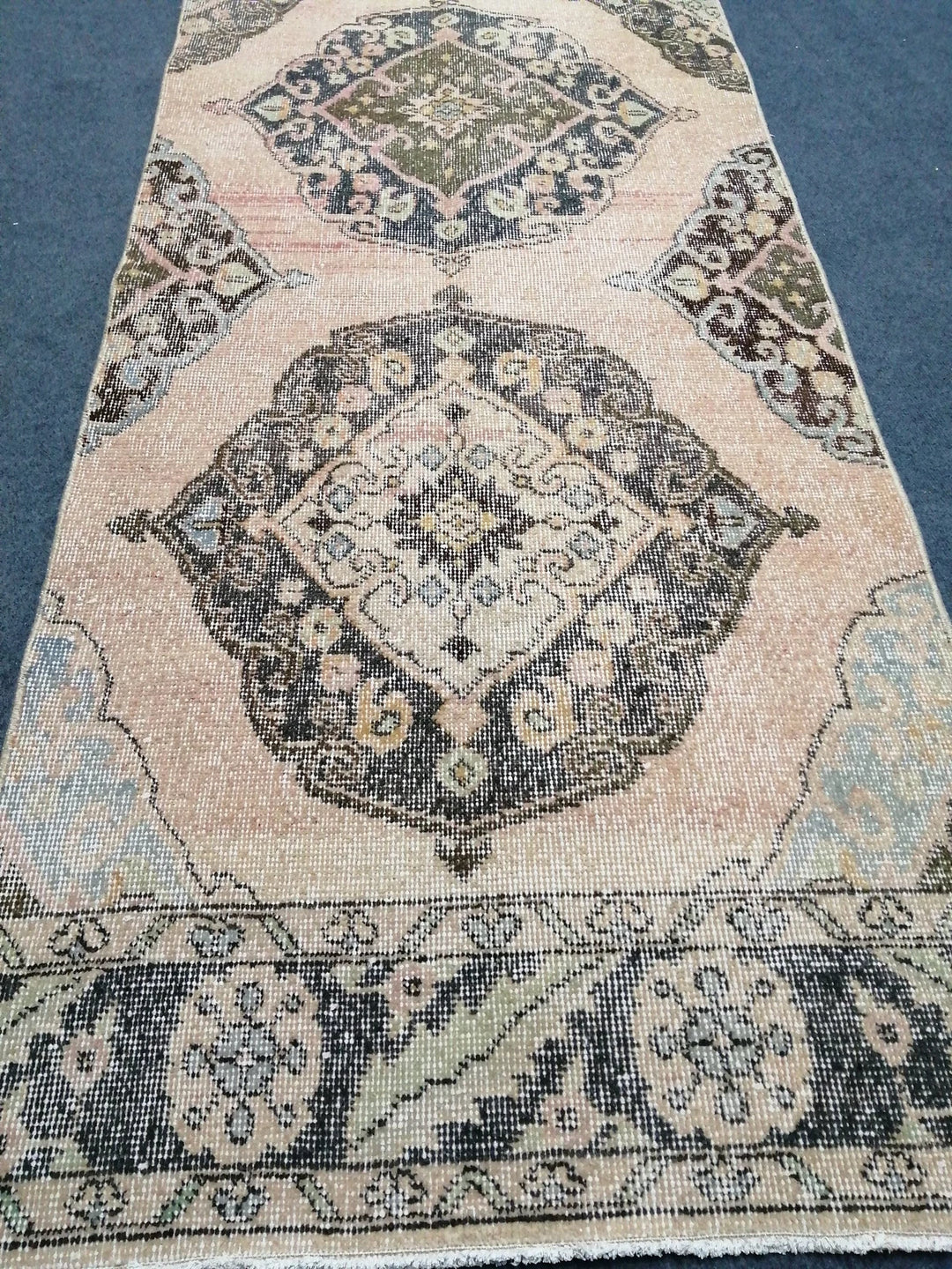 Beige Turkish Runner Rug 2' 7" x 13' Hand-Knotted | No. WR10684