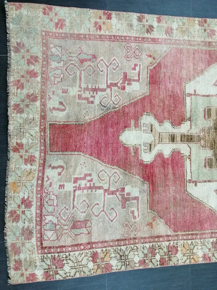 Beige Turkish Runner Rug 4' 9" x 10' 6" Hand-Knotted | No. WR10738