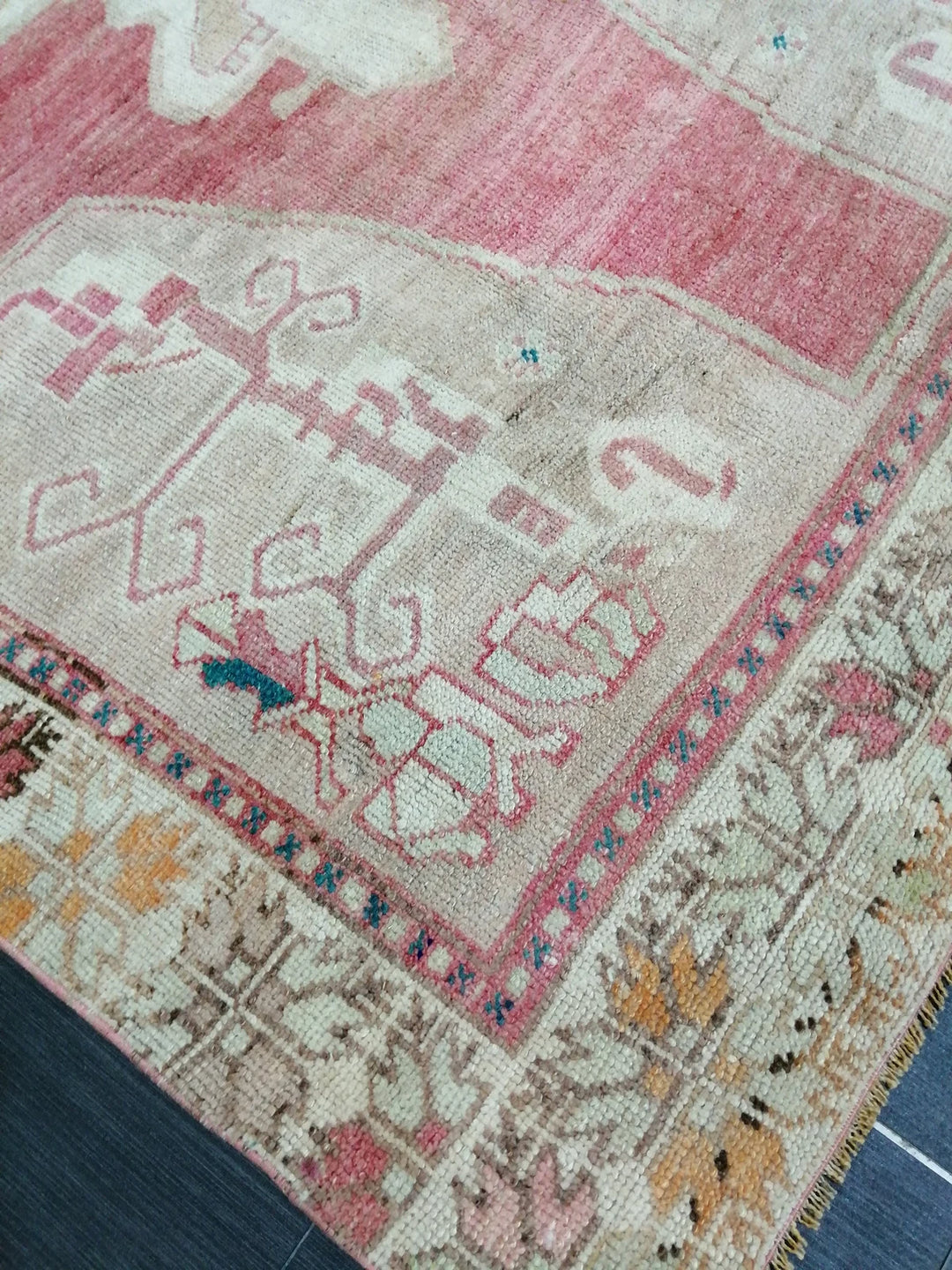 Beige Turkish Runner Rug 4' 9" x 10' 6" Hand-Knotted | No. WR10738