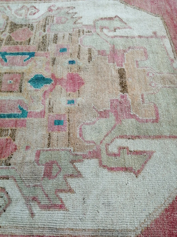 Beige Turkish Runner Rug 4' 9" x 10' 6" Hand-Knotted | No. WR10738