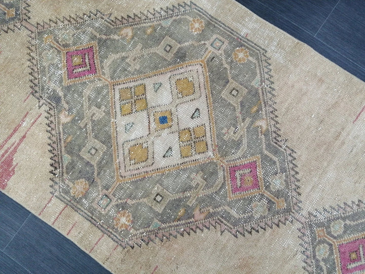 Tan Turkish Runner Rug 2' 7" x 11' 1" Hand-Knotted | No. WR10997