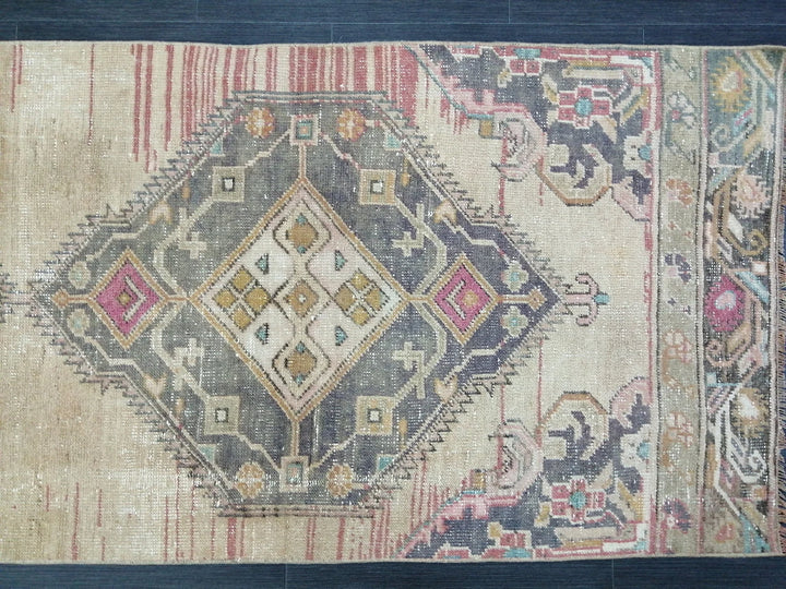 Tan Turkish Runner Rug 2' 7" x 11' 1" Hand-Knotted | No. WR10997