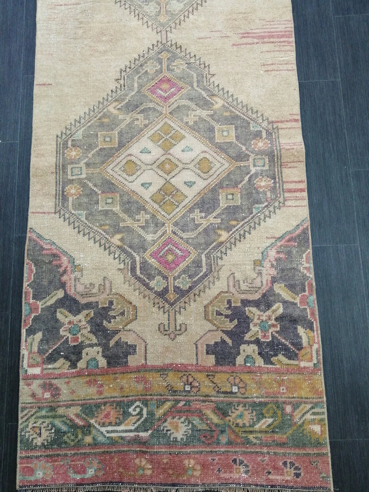 Tan Turkish Runner Rug 2' 7" x 11' 1" Hand-Knotted | No. WR10997