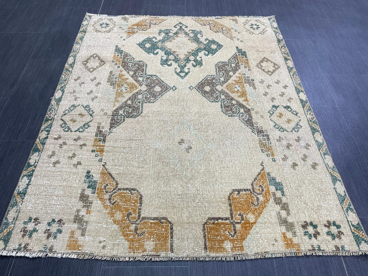 Rust Turkish Runner Rug 3' 7" x 4' 5" Hand-Knotted | No. WR11030