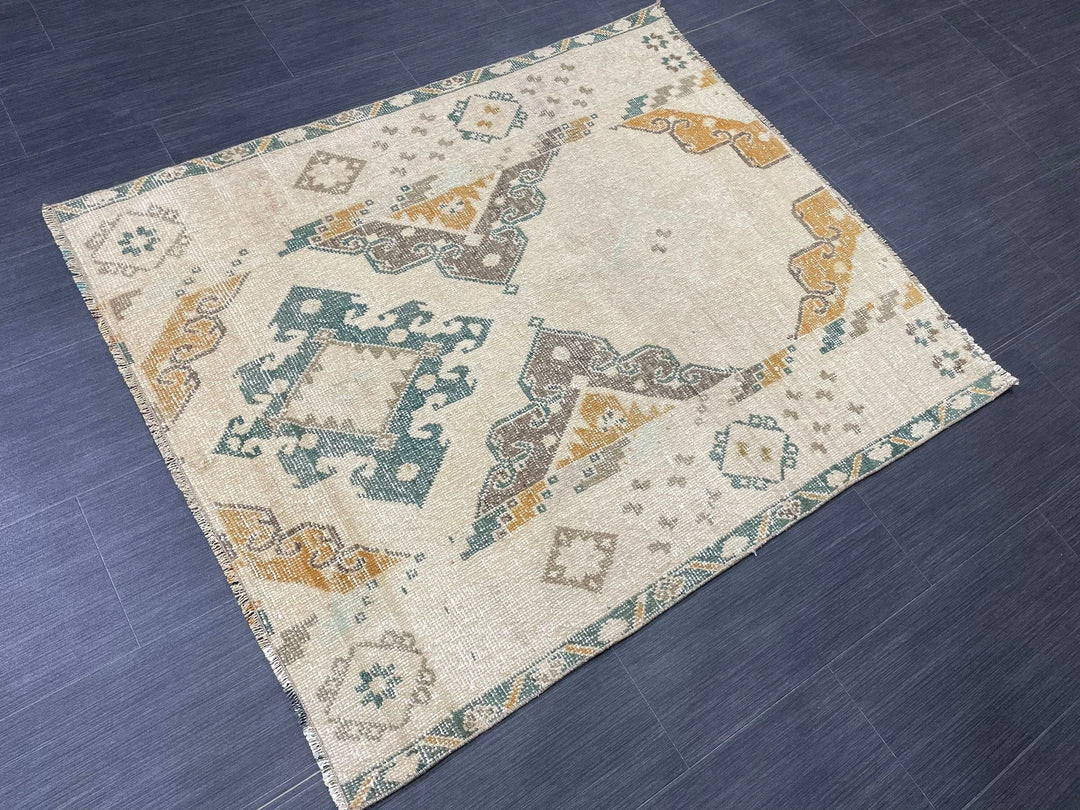 Rust Turkish Runner Rug 3' 7" x 4' 5" Hand-Knotted | No. WR11030