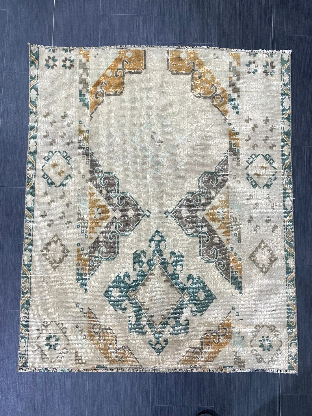 Rust Turkish Runner Rug 3' 7" x 4' 5" Hand-Knotted | No. WR11030
