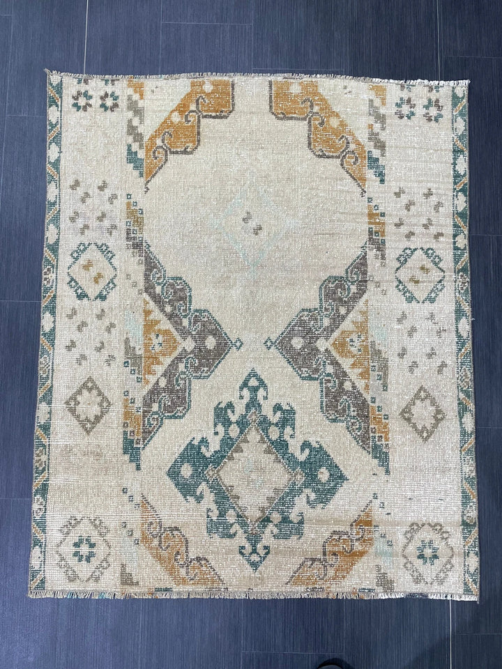 Rust Turkish Runner Rug 3' 7" x 4' 5" Hand-Knotted | No. WR11030