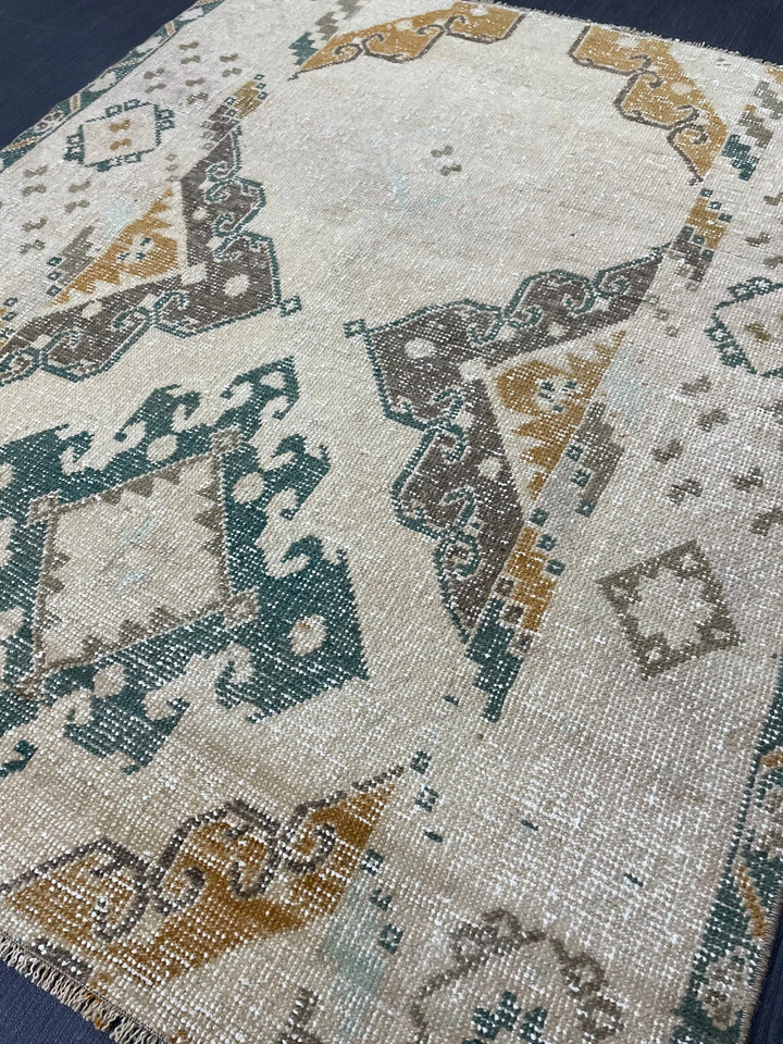 Rust Turkish Runner Rug 3' 7" x 4' 5" Hand-Knotted | No. WR11030