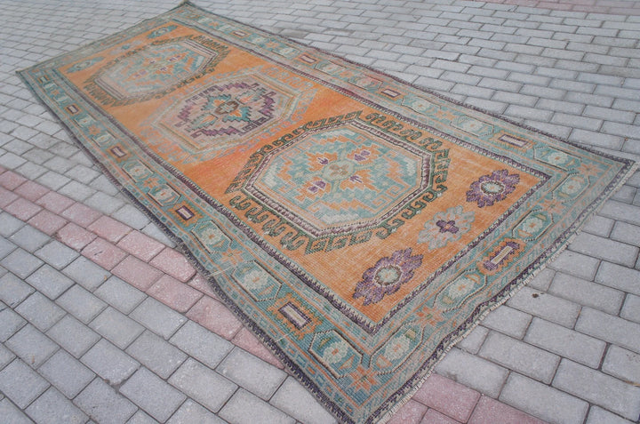 Rust Turkish Runner Rug 4' 8" x 11' 6" Hand-Knotted | No. WR11160