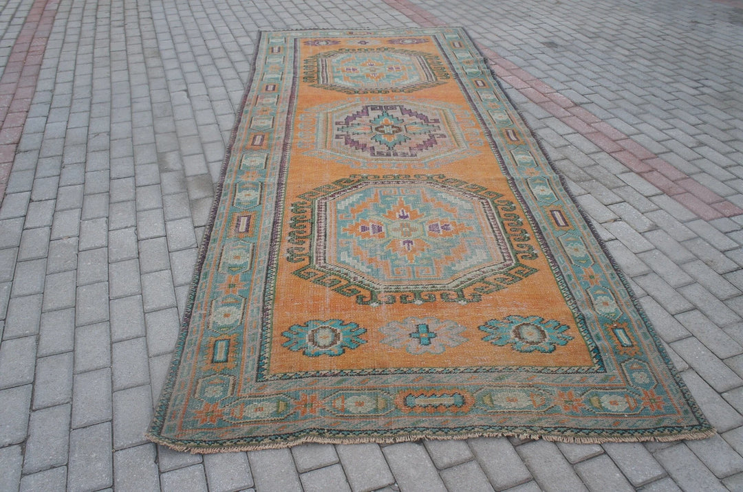 Rust Turkish Runner Rug 4' 8" x 11' 6" Hand-Knotted | No. WR11160