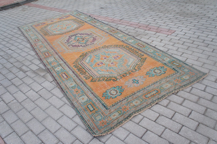 Rust Turkish Runner Rug 4' 8" x 11' 6" Hand-Knotted | No. WR11160