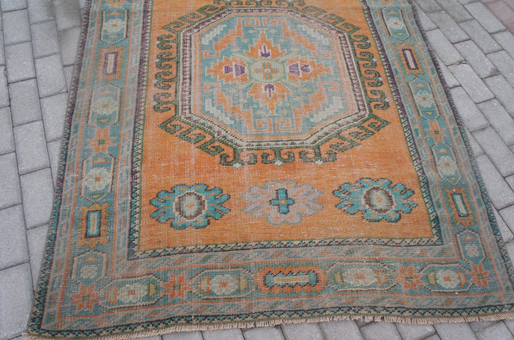 Rust Turkish Runner Rug 4' 8" x 11' 6" Hand-Knotted | No. WR11160